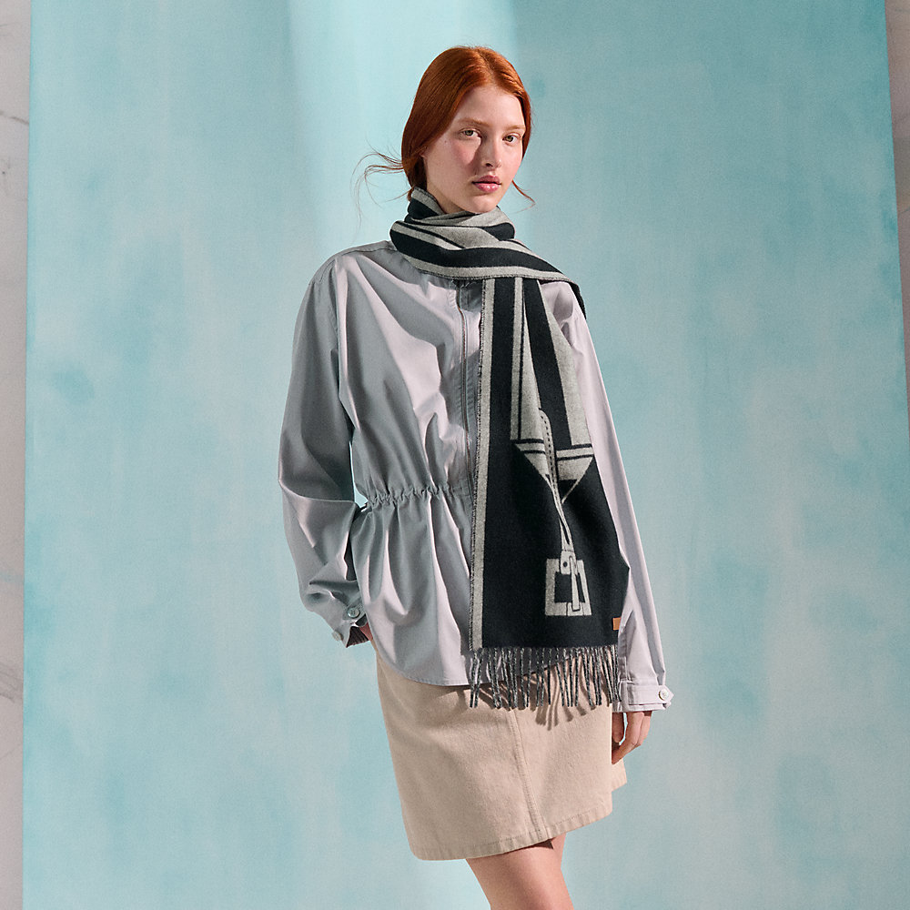 カシミアマフラー《サングル》 - ブルー | Hermès - エルメス